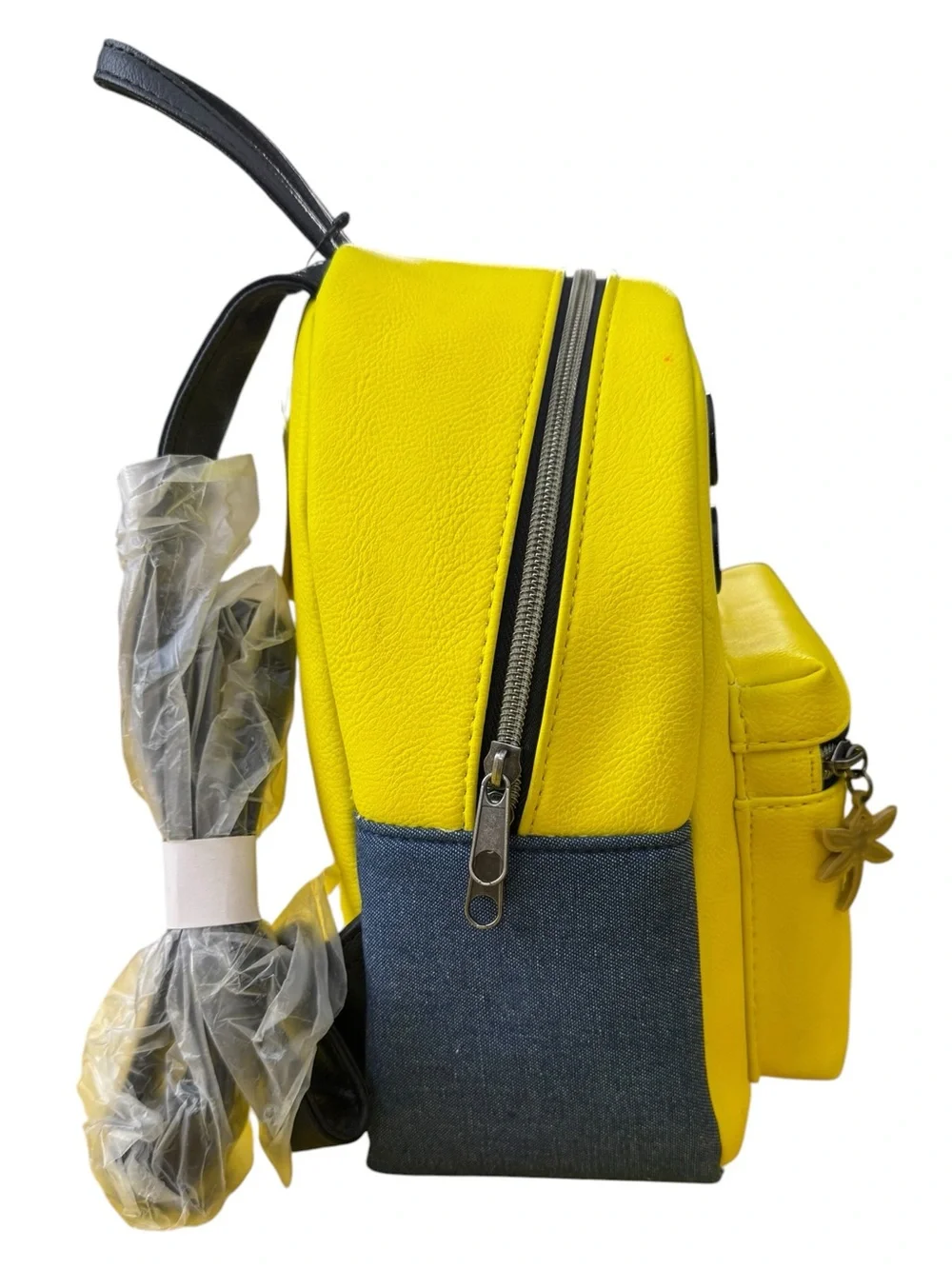 Coraline Yellow Mini Backpack with Button Accent